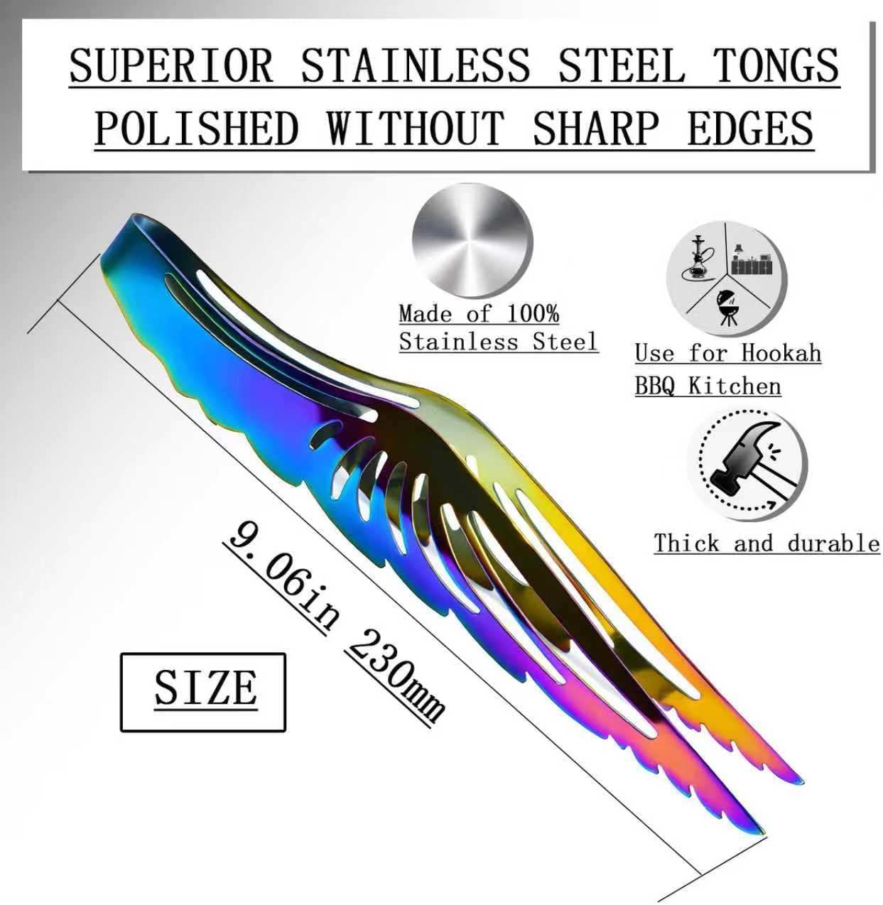Premium Stainless Steel Hookah Tongs – 23cm Coal Tongs