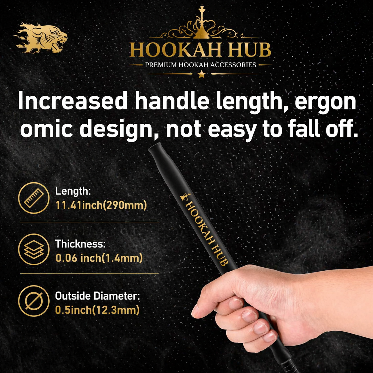 Premium Washable Silicone Hookah Hose – 1.5m with Wooden Mouthpiece