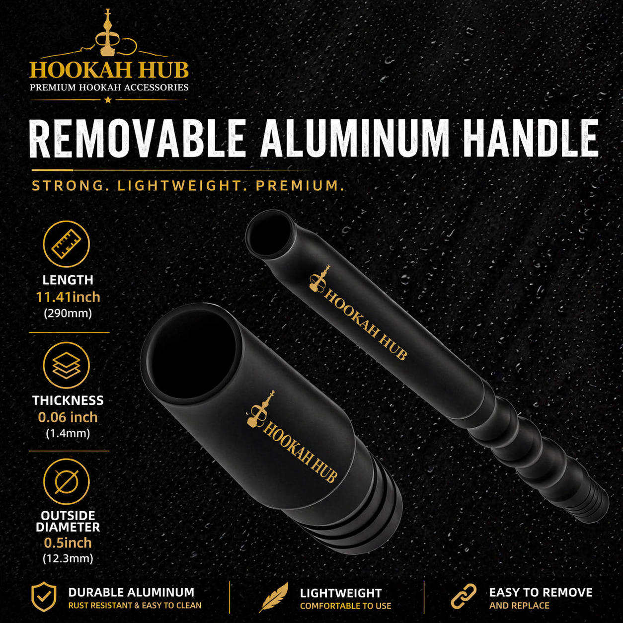 Premium Washable Silicone Hookah Hose – 1.5m with Wooden Mouthpiece