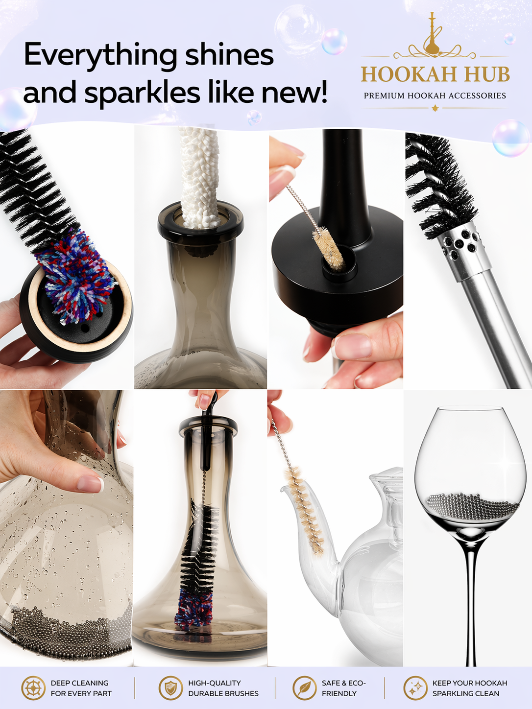 Hookah Cleaning Brush Kit – Complete 5-Piece Maintenance Set
