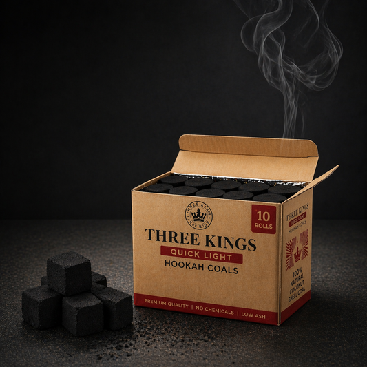 Three Kings Quick Light Hookah Coals – 40mm (10 Rolls)