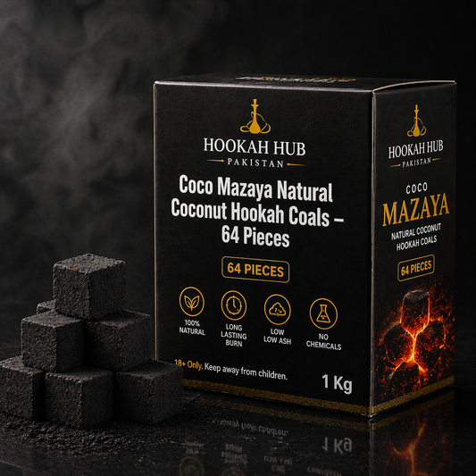 Coco Mazaya Natural Coconut Hookah Coals – 64 Pieces