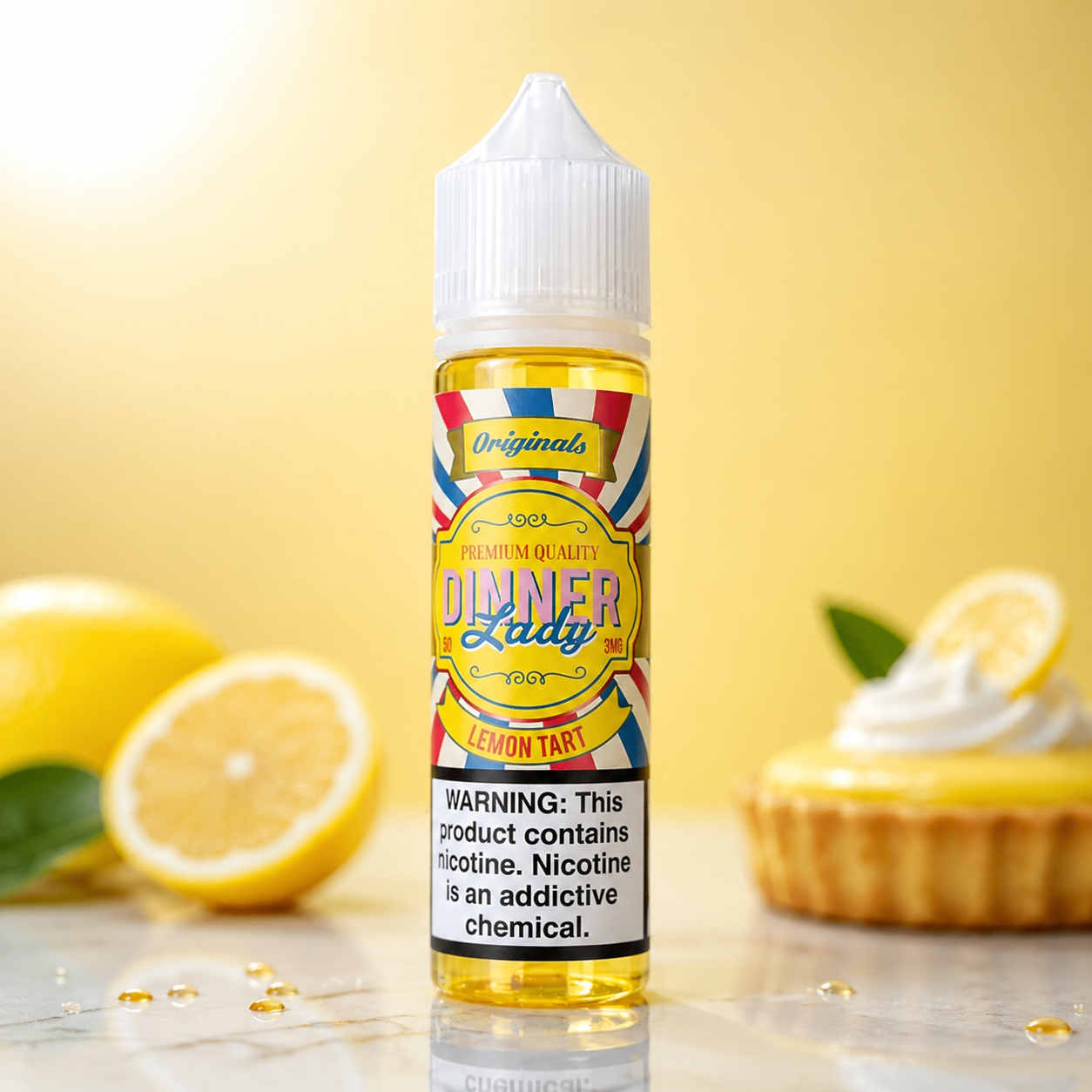 Dinner Lady Lemon Tart – 60ml Vape Flavour (Award-Winning Dessert)